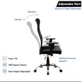 thumbnail image 2 of Ergonomic High Back Office Chair ,Mesh Desk Chair W/ Lumbar Support and Rolling Wheels, Adjustable Headrest Backrest Armrest,Black, 2 of 5