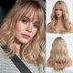 thumbnail image 1 of Wigs for Women Long Wavy Ombre Brown to Blonde Wigs with Bangs Ash Blonde Hair Wig with Bangs Synthetic Wigs for Women Cosplay Hair Wigs, 1 of 4