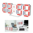 thumbnail image 2 of Abbracc USB LED Desk Wall Table Clock Red White+Red, 2 of 4