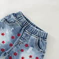 thumbnail image 6 of Odeerbi 4th of July Patriotic Two Piece Outfits for Toddler Girls Kids Baby Independence Day 2025 Fashion Cute Sweet Star Print Ruffles Jeans Suit White, 6 of 9