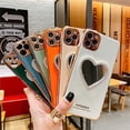 thumbnail image 4 of Makeup Mirror Mobile Phone Case, Luxurious Bling Heart-Shaped Mirror Phone Case(iPhone 12mini), 4 of 8