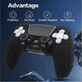 thumbnail image 3 of Funda protectora para mando PS5, funda antideslizante de silicona compatible con el mando PS5 con tapas para los pulgares, protectores para los joysticks y pegatina protectora (2 paquetes), 3 of 9