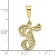 thumbnail image 3 of Solid 10k Yellow Gold Initial T Pendant, 3 of 5