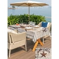 thumbnail image 5 of Outdoor Tablecloth with Umbrella Hole for Patio/Picnic/Party/Camping, Texas Star Vintage Waterproof Table Cloth Rectangle Table Cover Washable, Brown Retro Berry Beige Wooden (60"x 120"), 5 of 8