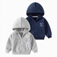 thumbnail image 4 of KPOPLK Baby Cotton Hooded Toddler Boy Long Sleeve Thermal Coat Kids Fall Winter Breathable Jacket 1t 2t 3t 4t 5t 6t Navy Size 3-4 Years, 4 of 4