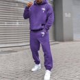 thumbnail image 1 of Men's Suits Product Title for Men Casual Solid Two Piece Hooded Sports Set with Raglan Sleeve Drawstring Pant Set, 1 of 5