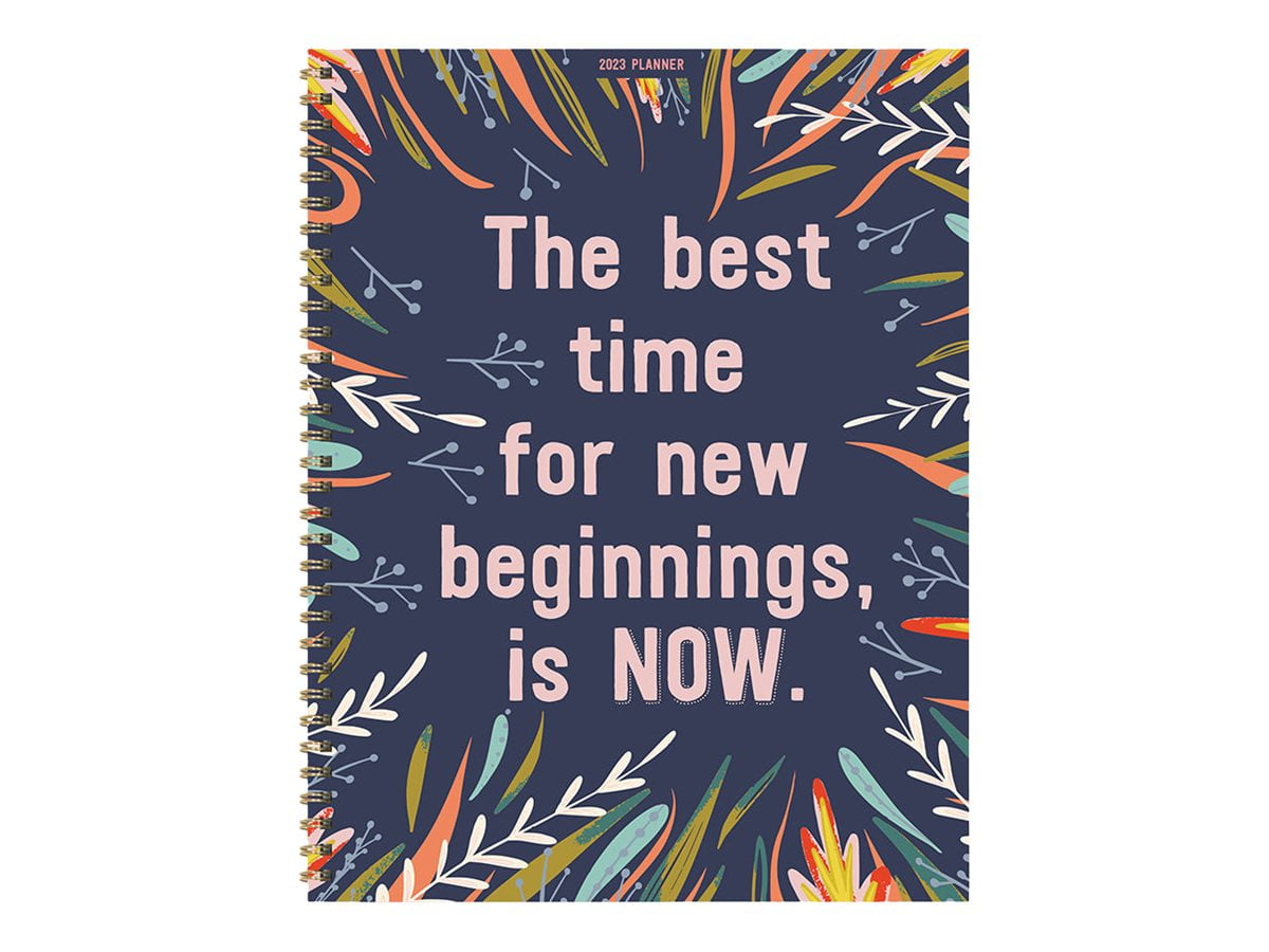 TF Publishing - Planner - 2023 - day/week/month to view - wire-bound - large - 9 in x 11 in - The best time for new beginnings, is NOW