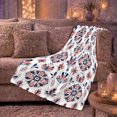 thumbnail image 6 of Bohemian Folk Art Floral Pattern, Festive Botanical Garden Scene, Warm Flannel Blanket for Sunroom and Reading Nook, Garden Lovers Housewarming Gift, Botanical Home Decor, 6 of 9
