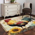 thumbnail image 3 of Vintage Rooster Area Rug 4x6 FT, Non Slip Kids Room Carpet, Pastoral Floral Watercolor Animals Washable Soft Floor Carpet Non-Shedding Throw Rug for Dorm Kitchen Study Room Home Office Bedside, 3 of 9