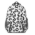 thumbnail image 2 of Black and White Leopard Print Cute School Backpack Bag with Padded Back and Adjustable Shoulder Straps 16.9 X 12.6 X 5.9 Inches, 2 of 3