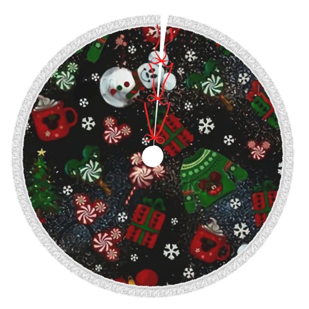 Faldas para árbol de Navidad de 30 pulgadas con texto "Merry Christmas", tapete para árbol de Navidad para vacaciones de invierno, falda para árbol de Navidad para decoraciones navideñas rústicas