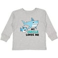 thumbnail image 3 of Inktastic My Uncle Loves Me with Cute Sharks Boys or Girls Long Sleeve Toddler T-Shirt, 3 of 5