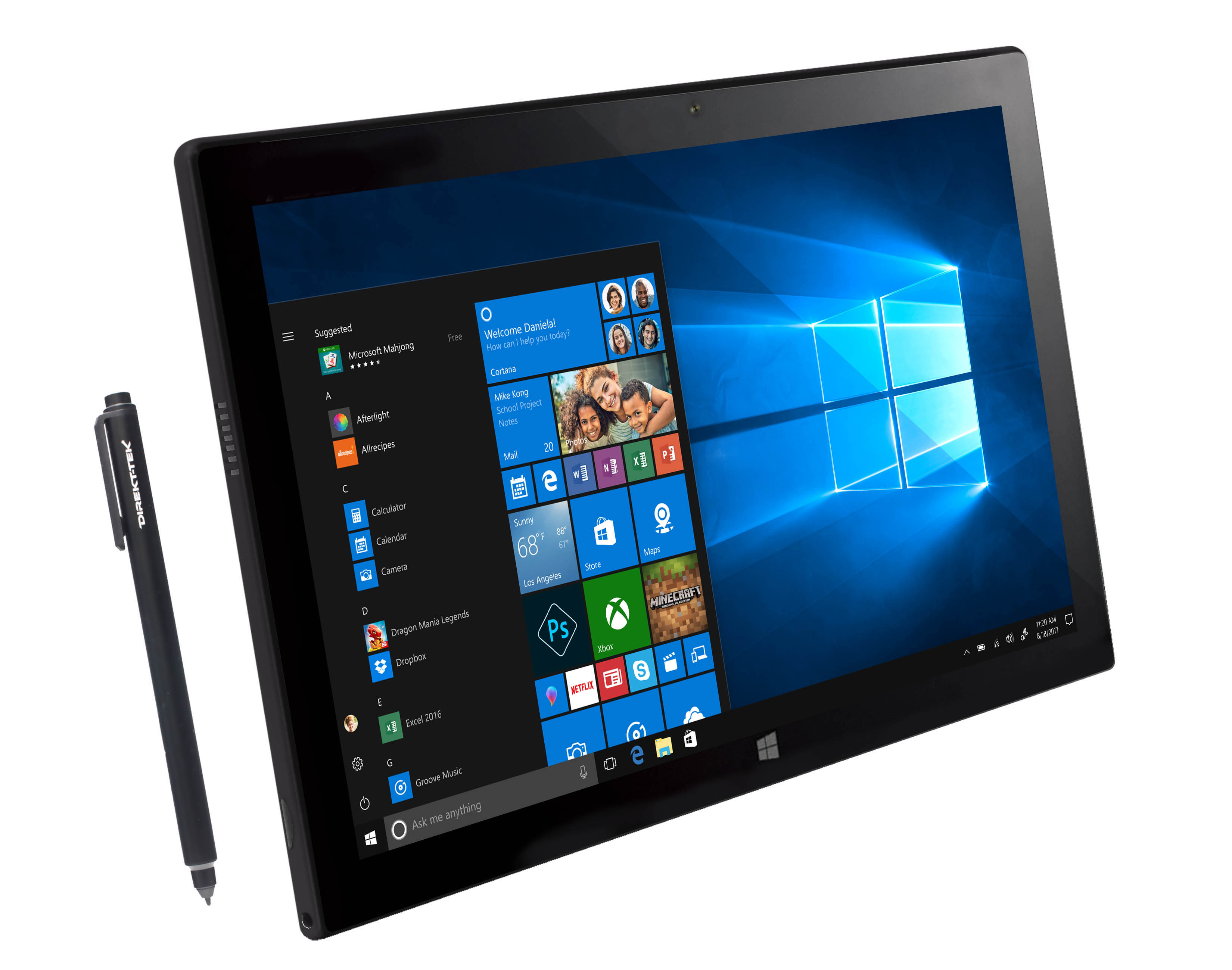 DirektTek 11.6" FHD Tablet with Keyboard, Windows 10, Office 365