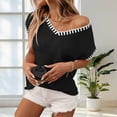 thumbnail image 4 of SPZTSX Knit Tops for Women V-Neck Short Sleeve Fashion Loose Fit Casual Daily Summer Sweater Vests, 4 of 5