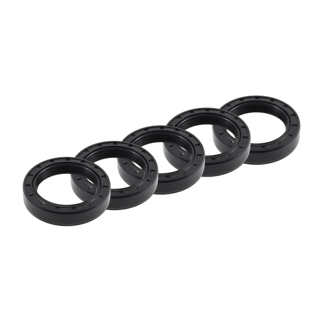 Unique Bargains Sello de Aceite Universal TC Doble Labio con Resorte de Acero Anillo de Sello de Eje Rotativo 40x56x12mm Alta Presión Caucho NBR Negro 5pcs
