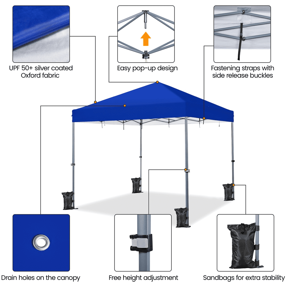 Renwick 12x12ft Pop-up Canopy Tent, Blue