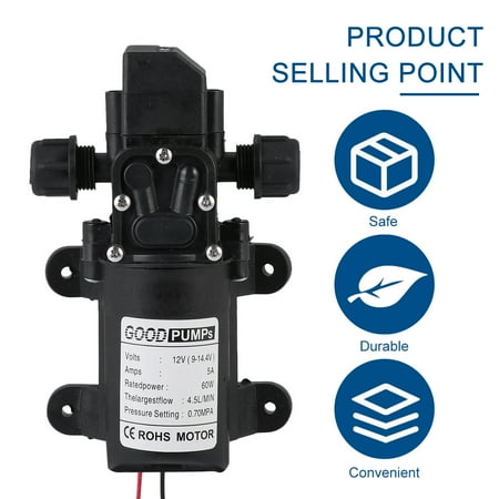

Self Priming Water Pump 12V 60W Automatic Diaphragm Pump Mini Electric Car Washing Pump Water Pump