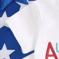 thumbnail image 4 of Toddler Baby 4th of July Outfits 6 12 18 24 Months 2T 3T Letter Print Round Neck Short Sleeve T-Shirts Tops Stars Print Shorts 2Pcs Clothes Set Kaprioy Boys Suit, 4 of 8