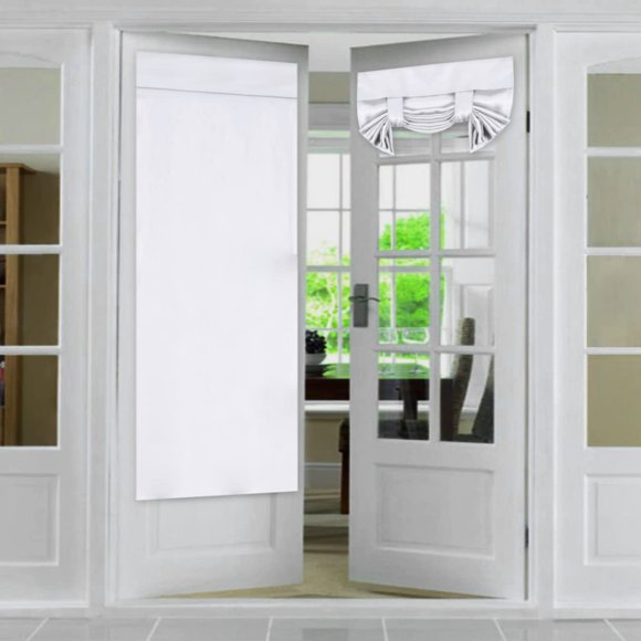 Rideau Occultant pour Porte-Fenêtre Tricia, Rideau Blanc Pur à Passe-Tringle, Isolé Thermiquement, Économiseur d'Énergie, Rideau/drape/draperie, Panneau Unique, 26 x 68 Pouces