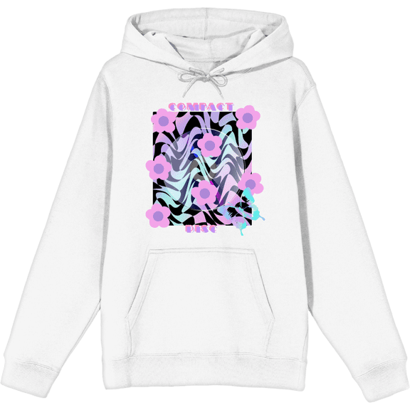 Chrome Baddie Y2K Flowers & Butterfly Adult White Long Sleeve Hoodie-XL