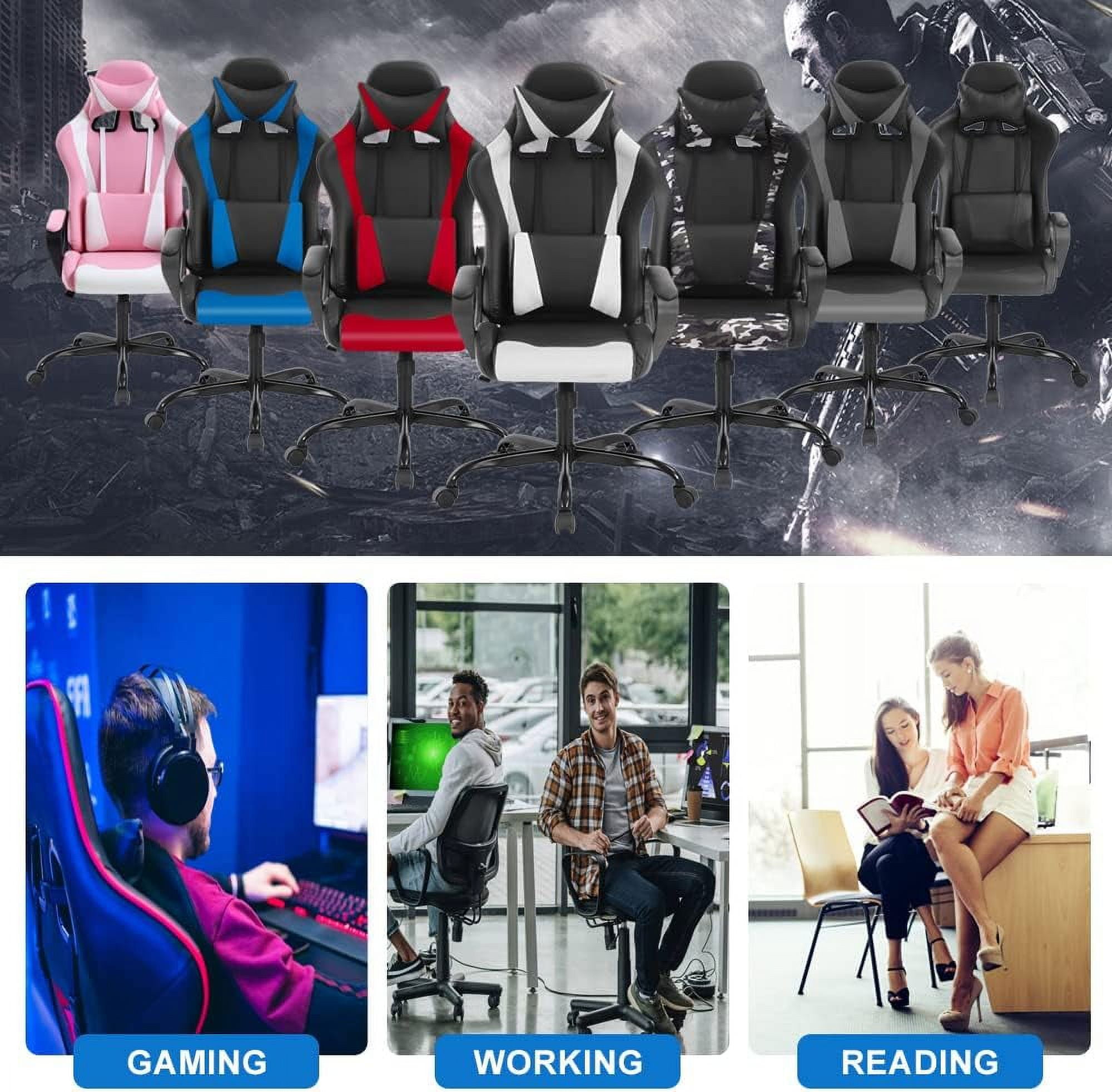 Dkelincs High Back Gaming Chair Racing Office Chair Leather Ergonomic Computer Chair Adjustable Swivel Rolling Desk Chair for Adults Teens, Camo