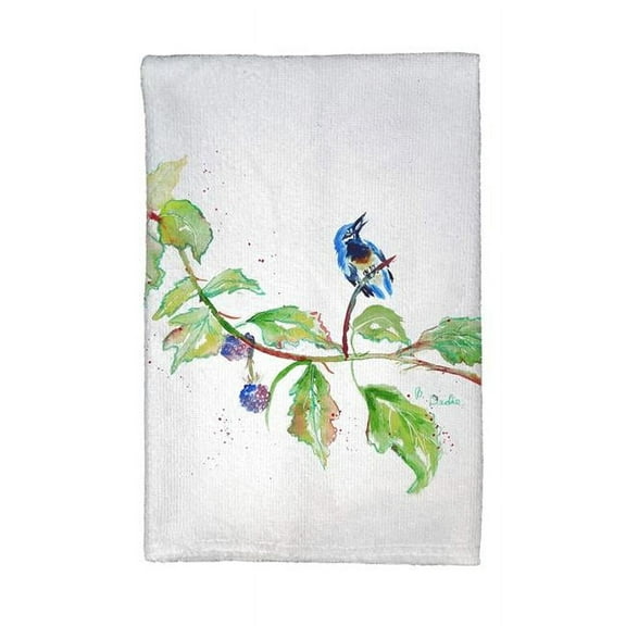 Betsy Drake KT1072 Bird & Blackberries Kitchen Towel