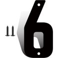 thumbnail image 1 of 12 Inch Modern Metal House Numbers, Metal Letter, Black Door Number, Metal Mailbox Numbers and Letters, Metal House Address Letters and Numbers for Outside Signs (6), 1 of 8