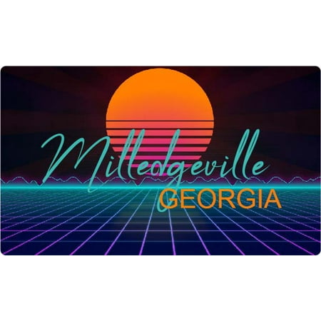 

Milledgeville Georgia 4 X 2.25-Inch Fridge Magnet Retro Neon Design