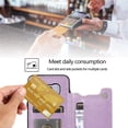 thumbnail image 4 of Design for Samsung Galaxy S8 Plus/S8+ Wallet Case with Screen Protector,Card Holder PU Leather Phone Cases,Stand Flip Shockproof Flip Protective Cover for S8plus Women 6.2 inch Purple, 4 of 12