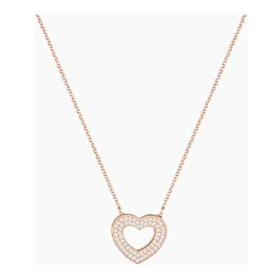 SWAROVSKI Crystal Admiration Heart Necklace, White, Rose-Gold Tone Plated