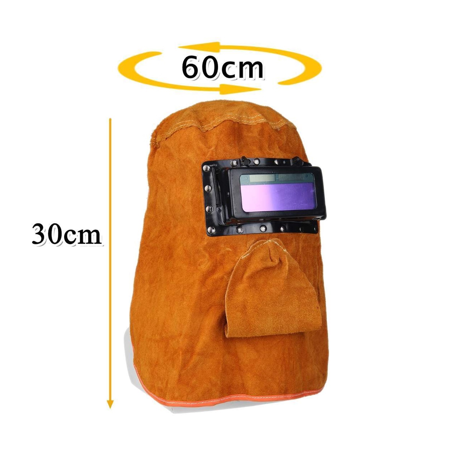 Yellow Head-Mounted Leather Hood Grinding Solar Auto Darkening Filter Lens Welder Leather Hood Welding Breathable Helmet Mask ,Great Choice