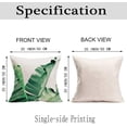 thumbnail image 4 of Square Pillow Covers Banana Leaves Tropical Plant Throw Cover 20X20 Inch Cotton Linen Green Summer Outdoor Pillows Decorative Cushion Home European Slip (Banana Leaf), 20 inchx20 inch, 4 of 6