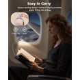 thumbnail image 5 of Glocusent 26 LED Book Light, 1200 mAh 90 Hrs Lasting Rechargeable Reading Light, 5 Amber Colors & Stepless Dimming Book Reading Light - Portable Clip on Light for Book Lovers Kids, 5 of 8