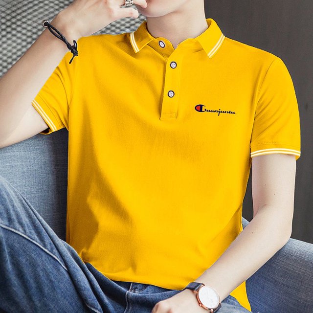 Casual Hombres Polo Camiseta Liso Cuello De Gran Tamaño De Manga Corta Polo:cod & Ready Stockpangjing