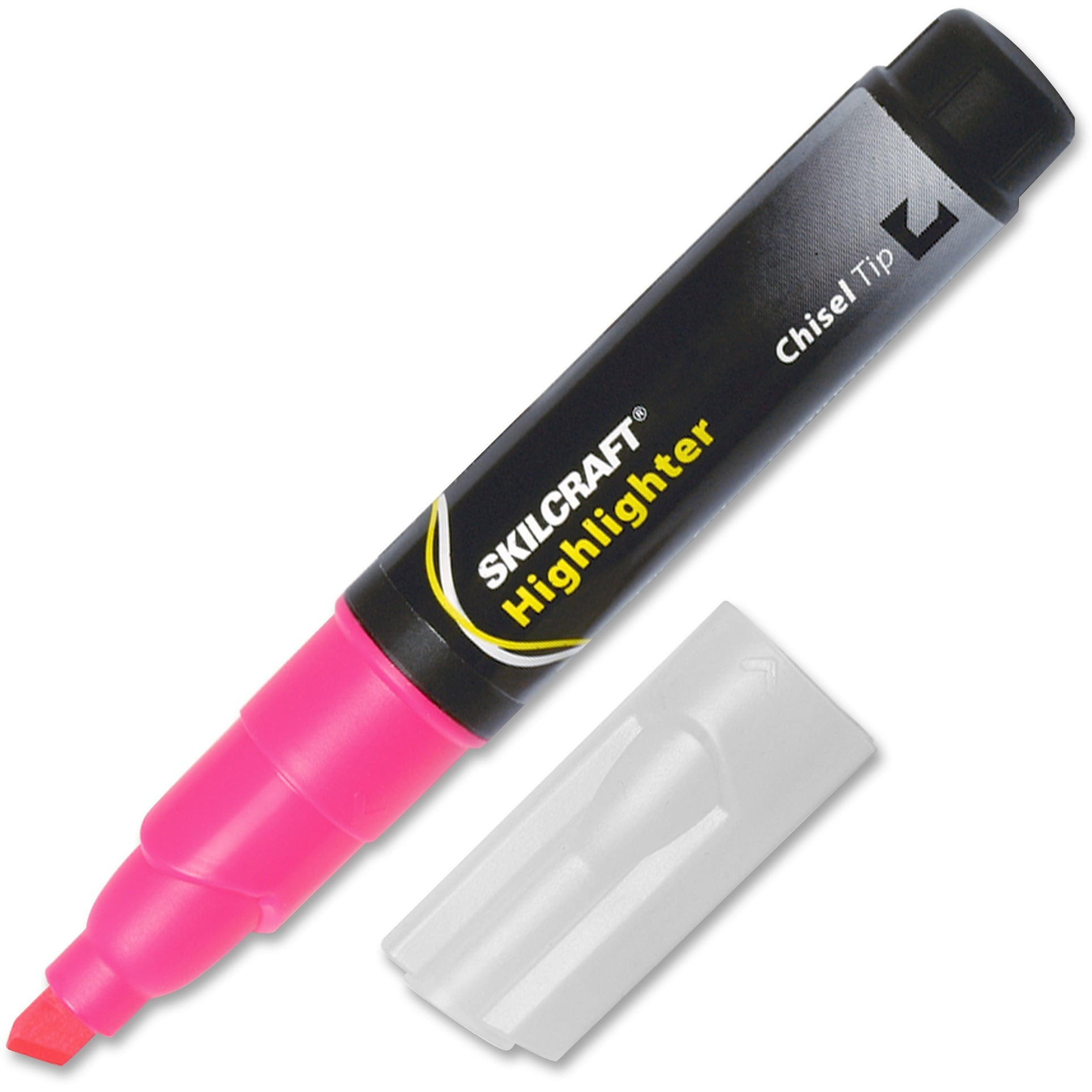 SKILCRAFT, NSN4607598, Large Fluorescent Chisel Tip Highlighter, 12/Dozen