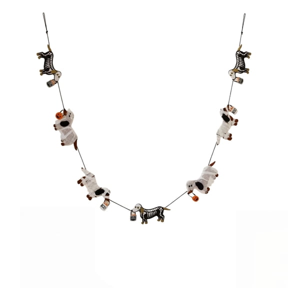 BiFandian Dachshund Halloween Bunting Garlands Dog Hanging Banner Decorations Indoor Outdoor Fall Party Decor