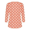 thumbnail image 4 of Scyoekwg 3/4 Length Sleeve Womens Tops Crew Neck Polka Dots T-Shirt Button Three Quarter Length Dressy Blouses (Orange,XXL), 4 of 7