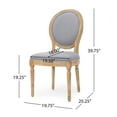 thumbnail image 4 of Christopher Knight Home Phinnaeus French Country Fabric Dining Chairs (Set of 2) by  Side Chairs Light Gray French Country, Traditional, 4 of 5