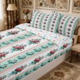 thumbnail image 2 of Manfei Botanical Flower Rose Zipper Full Size Comforter Sets with Fitted Sheet and 2 Pillowcases,Spring Garden Zipper Bedding Set,Reversible, 2 of 7