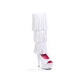 thumbnail image 4 of Womens E-609-Hopi, 6" 6" Platform knee boot w/ Fringe. White Velvet / 12, 4 of 5