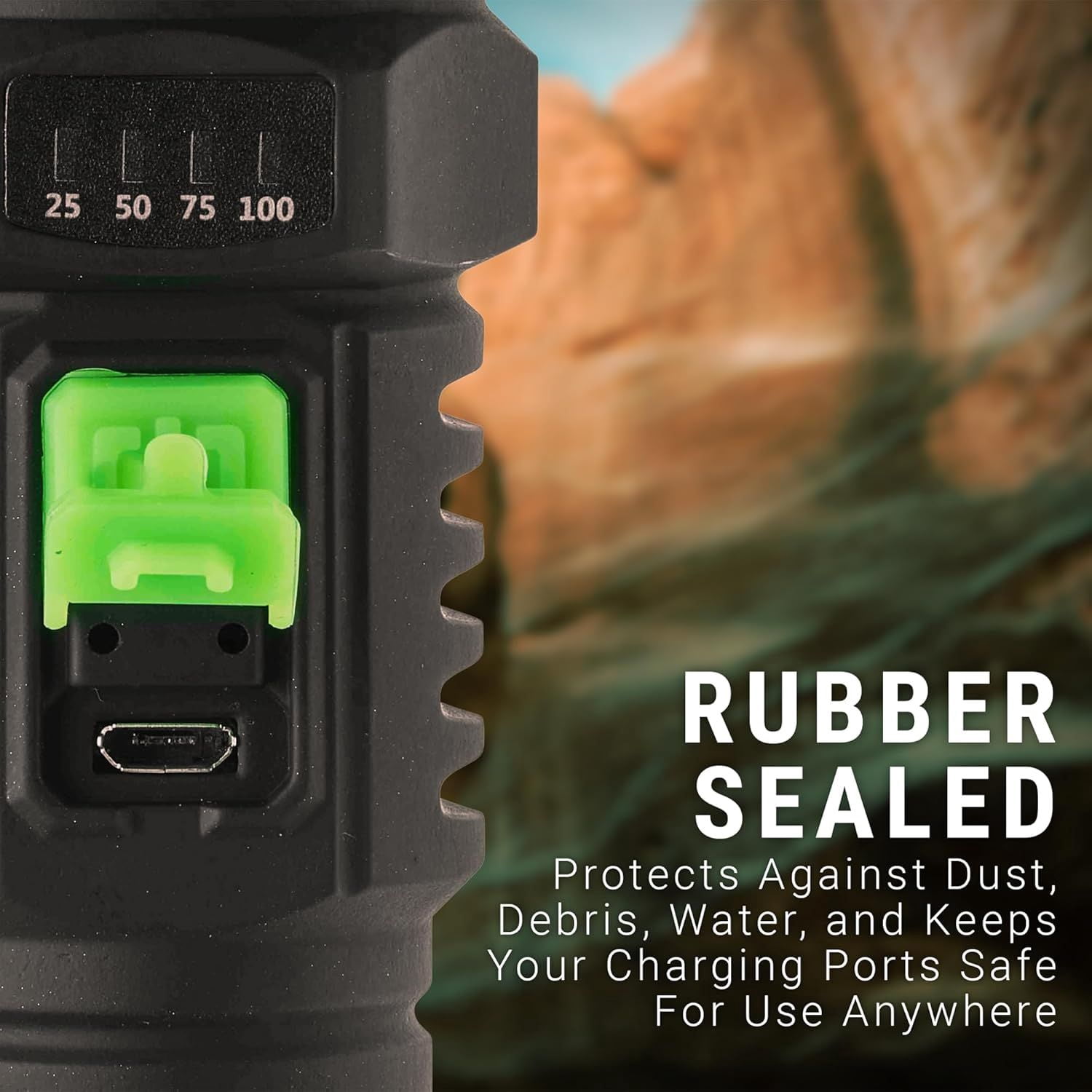 LitezAll Ultac2 Ultra Lite 1000-Lumen Rechargeable Flashlight, Soft Touch Hybrid Beam Emergency Light