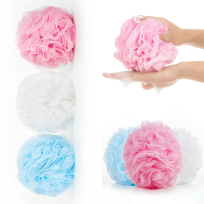4 Pack Bath Sponge Shower Loofahs Mesh Pouf Bath Scrunchies Body Wash