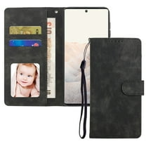 PU Leather Case for Google Pixel 6A Wallet Cover with Kickstand, Magnetic Folio Flip ID Credit Card Slots Holder Drop Protection Phone Case For Google Pixel 6A,Black