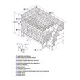 thumbnail image 3 of Atlantic Furniture Lit Superposé Columbia avec Escalier, Grand Lit/double, Blanc, 3 of 5