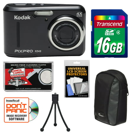 KODAK PIXPRO Friendly Zoom FZ43 Digital Camera (Black) with 16GB Card