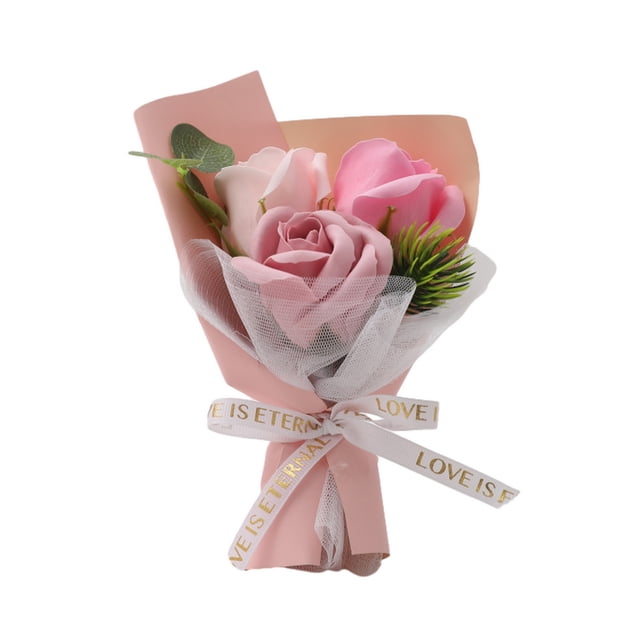 Jabón de flores artificiales con forma de rosa y girasol, ecológico, hecho a mano, con ingredientes naturales, aceites esenciales y fragancia relajante.