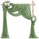thumbnail image 1 of Tela para Drapeado de Arco de Boda 4 Paneles 20 Pies de Largo x 28" de Ancho Verde Salvia Cortinas de Arco de Gasa Tela Transparente Cortinas Telón de Fondo para Decoraciones de Fiesta Nupcial, 1 of 4