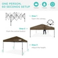 thumbnail image 3 of Best Choice Products 10x10ft Easy Setup Pop Up Canopy w/ 1-Button Setup, Wheeled Case, 4 Weight Bags - Brown, 3 of 10