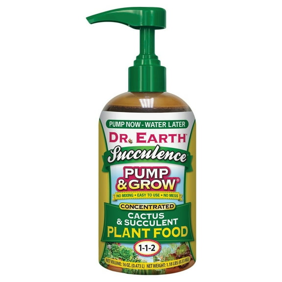 Dr. Earth Succulence Cactus & Succulent Pump & Grow Liquid Fertilizer, 16 oz Bottle