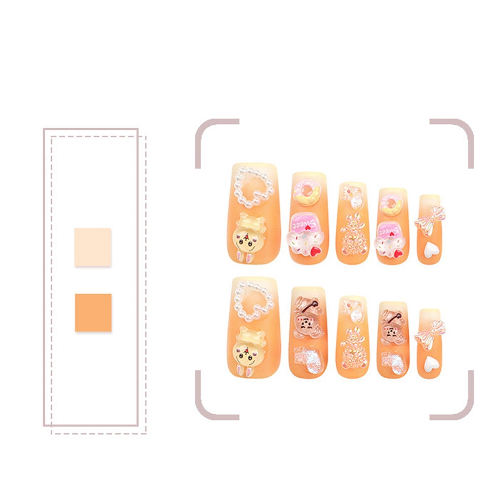 Acrylic Nails for Small Nails False Nails Coffin Shape Full Cover Short Coffin Nails Extra Long Ballerina Nail Tips Full Cover Extra Long Coffin on Nails Long Ballerina False Nail Gel